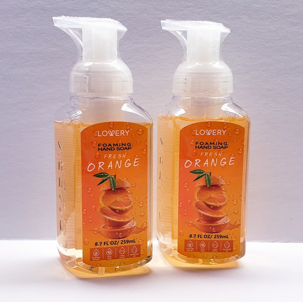 FRESH ORANGE Gentle Cleansing ALL Natural Moisturizing Foaming Hand Soap(2 pack)